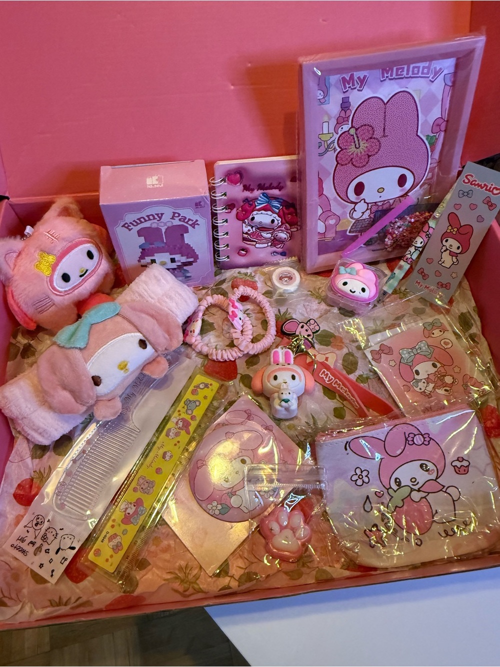 Sanrio My Melody Pink Accessory Collection Plush & Stationery Mystery Box 1scoop